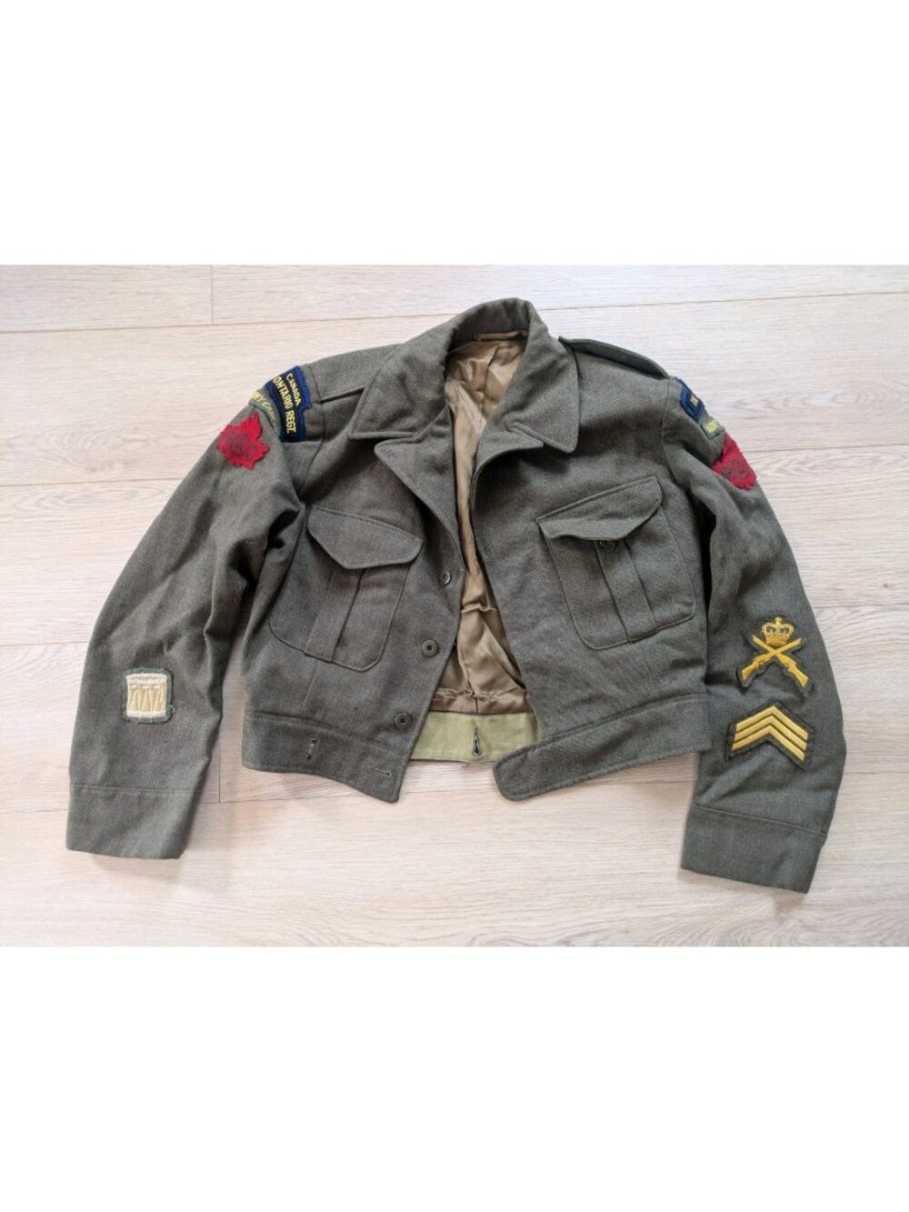 1953 Canadian Army Battledress Jacket RCAC Ontario Regiment Army Cadets Drum